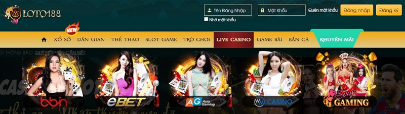Live casino loto188